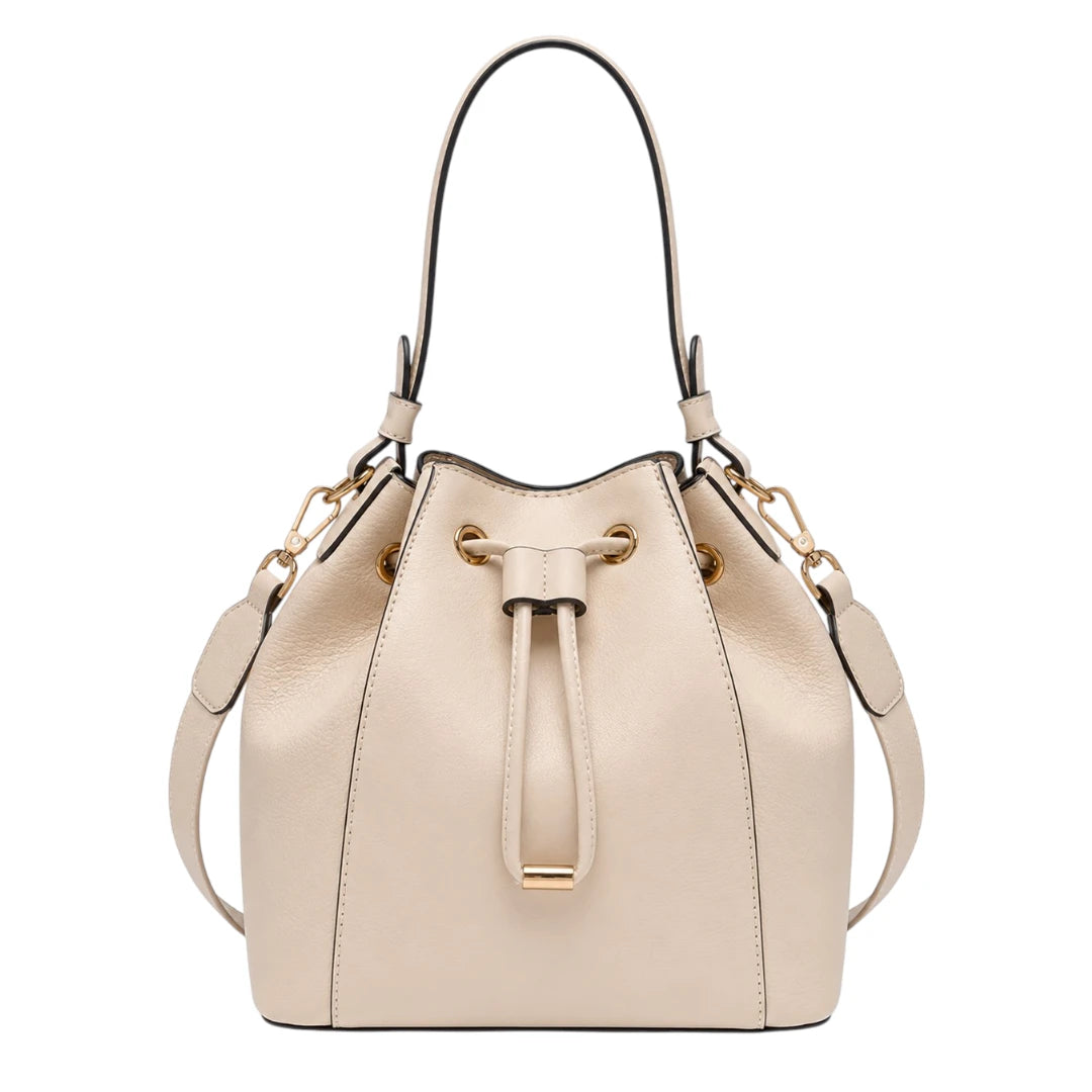 Vixra Elowen Beige Classic Everyday Bucket Bag