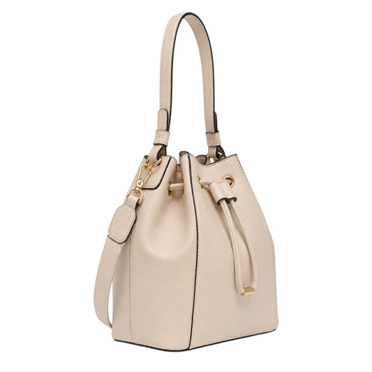 Vixra Elowen Beige Classic Everyday Bucket Bag