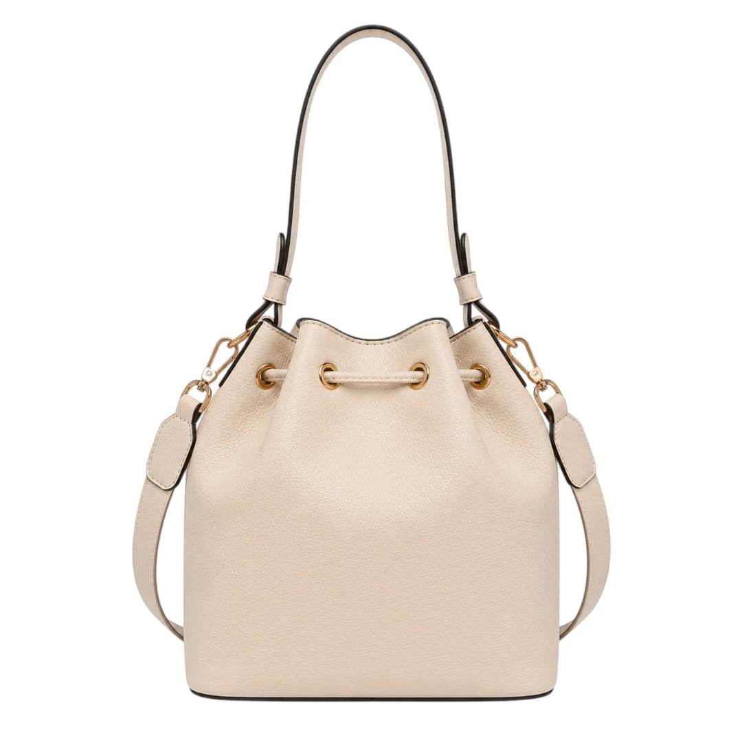 Vixra Elowen Beige Classic Everyday Bucket Bag