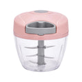 Vixra Manual Hand-Pull Vegetable Chopper - 4-Blade Food Processor (Pink)
