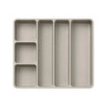 Vixra Minimalist Kitchen Drawer Organizer - 5-Compartment Cutlery Tray (Taupe)