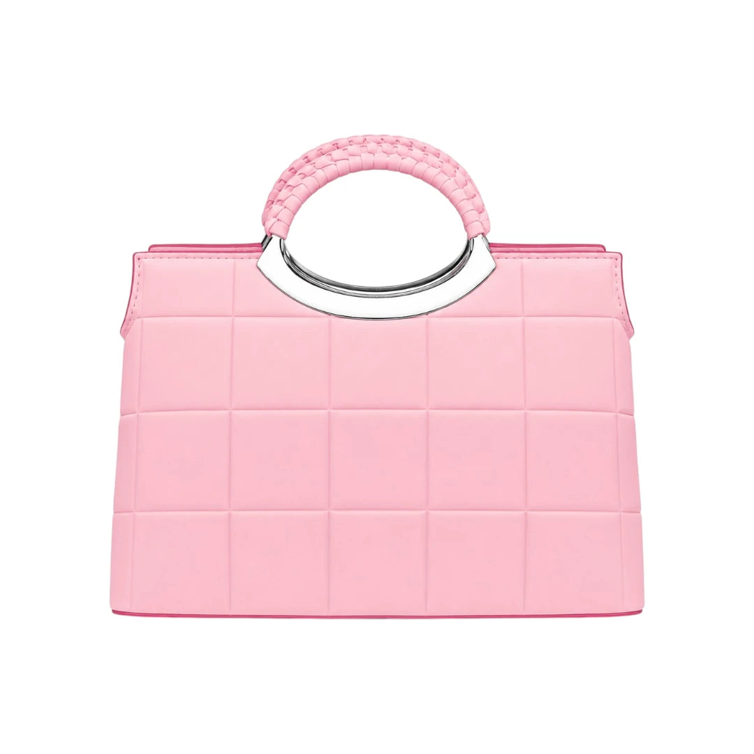 Vixra Rosalie Pink Modern Quilted Fashion Handbag