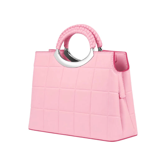 Vixra Rosalie Pink Modern Quilted Fashion Handbag