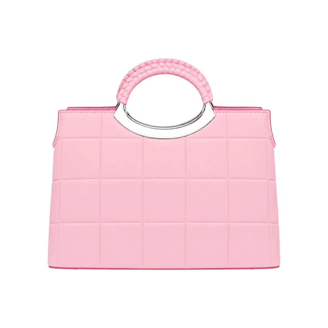Vixra Rosalie Pink Modern Quilted Fashion Handbag
