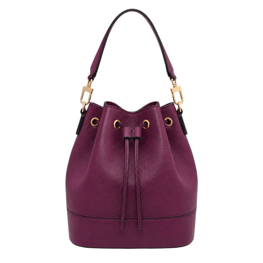 Vixra Selene Plum Classic Everyday Bucket Bag
